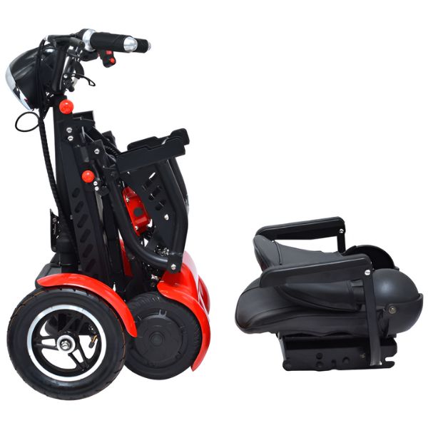ComfyGo MS 3000 Plus Foldable Mobility Scooter Red Color Folded View