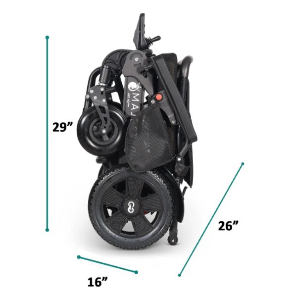 ComfyGo MAJESTIC 440 HD Plus Remote-Control Heavy-Duty Power Wheelchair Measurement when Folded