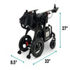 Image of ComfyGo Phoenix Carbon Fiber Folding Electric Wheelchair Folded Dimemsions