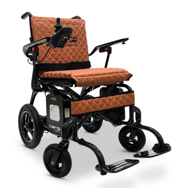 ComfyGo Phoenix Carbon Fiber Folding Electric Wheelchair Taba Textile View
