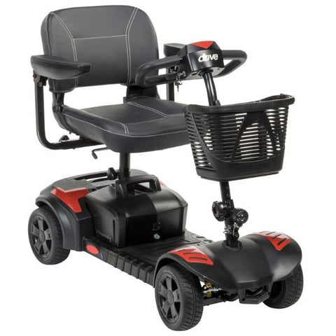 Drive Medical Phoenix LT 4 Wheel Scooter Red Front Right Side View