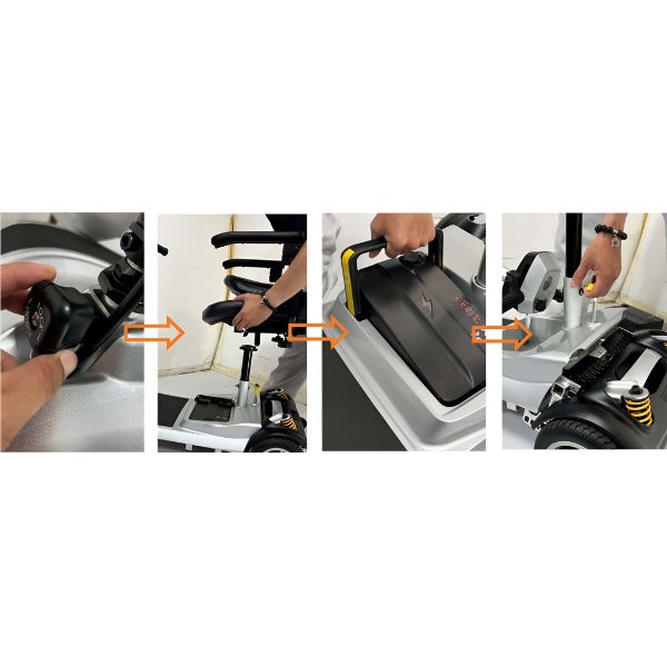 EV Rider Nomad 4-Wheel Mobility Scooter How to Disassemble View