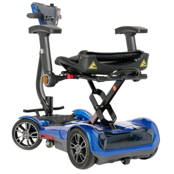 EV Rider Transport 4M Folding Mobility Scooter Blue Color BackSide View