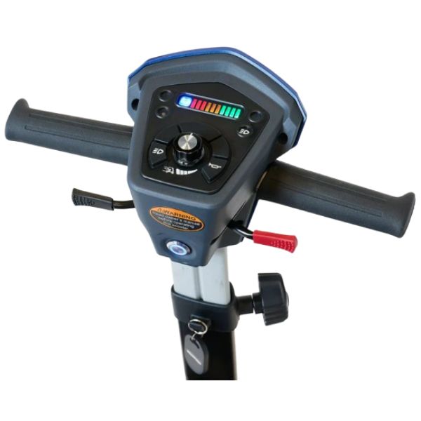 EV Rider Transport 4M Folding Mobility Scooter Blue Color Hand Grip and Control Panel