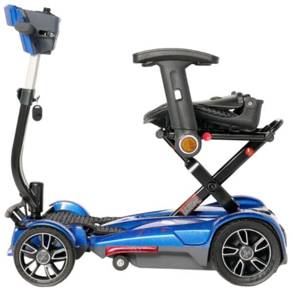 EV Rider Transport 4M Folding Mobility Scooter Blue Color Side View