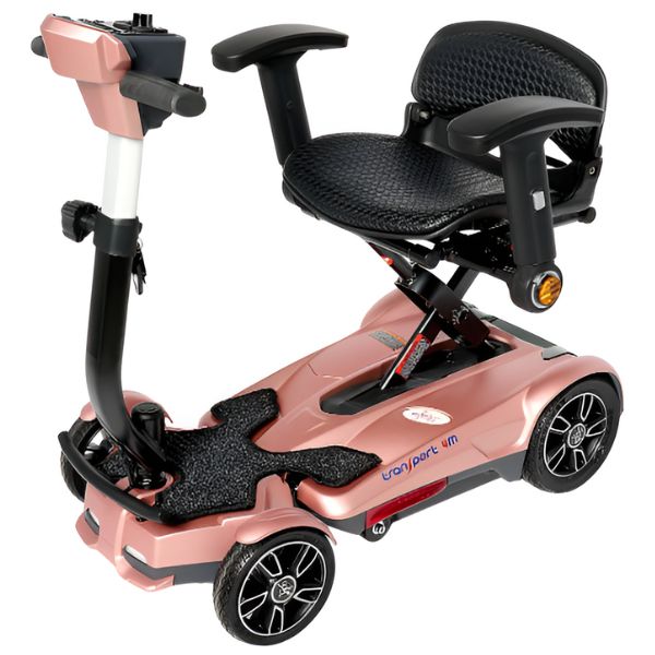 EV Rider Transport 4M Folding Mobility Scooter Rose Gold Color with Armrest