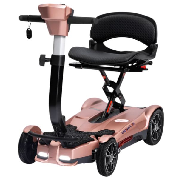 EV Rider Transport 4M Folding Mobility Scooter Rose Gold Color without Armrest