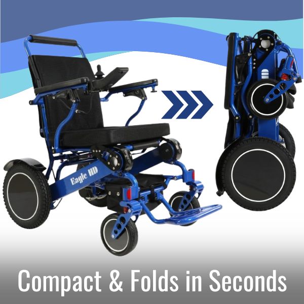 Eagle HD Bariatric Foldable Power Wheelchair Compact and Folds in Seconds