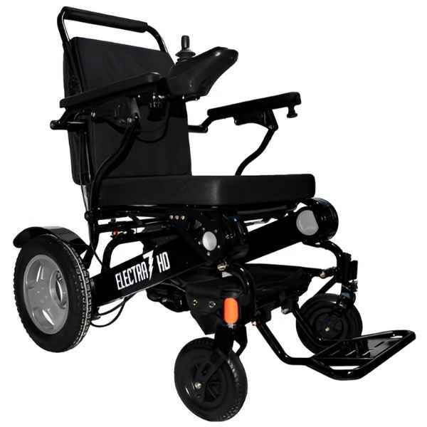 Electra 7 HD Wide Seat Bariatric Power Chair By Discover Your Mobility Shown in Black Frame 