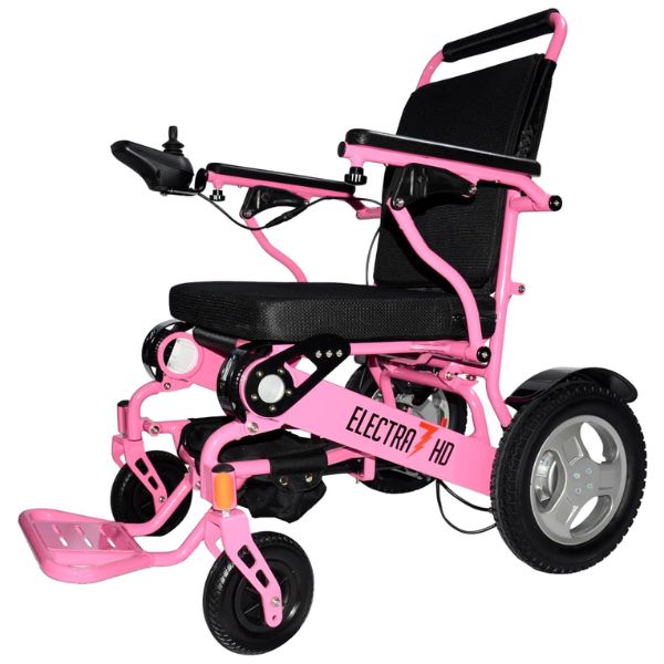 Electra 7 HD Wide Seat Bariatric Power Chair By Discover Your Mobility Shown in Pink Frame