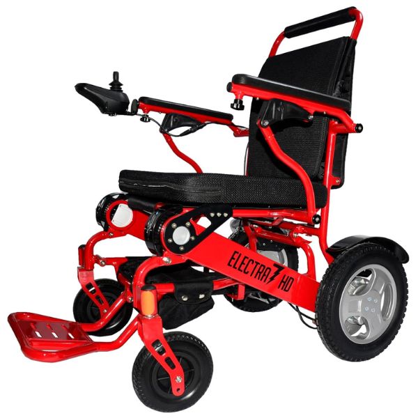 Electra 7 HD Wide Seat Bariatric Power Chair By Discover Your Mobility Shown in Red Frame