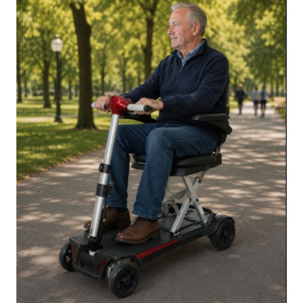 Man riding the MobiFree in a park