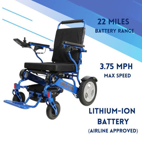 Falcon Folding Power Wheelchair With Reclining Backrest  Features 