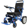 Image of Falcon Heavy Duty Power Wheelchair With Reclining Backrest By Discover Your Mobility Shown in Blue Frame