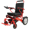 Image of Falcon Heavy Duty Power Wheelchair With Reclining Backrest By Discover Your Mobility Shown in Red Frame