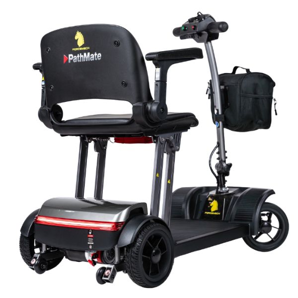 Forcemech Pathmate Lightweight Folding Mobility Scooter on a Right Rear View