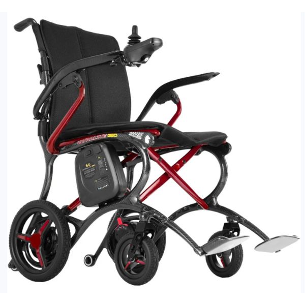 Forcemech Ultralite G20 Lightweight Folding Electric Wheelchair in Red