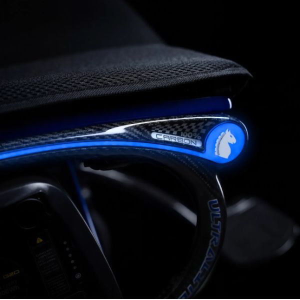 Forcemech Ultralite G20 PRO Carbon Fiber Folding Electric Wheelchair in Blue Logo