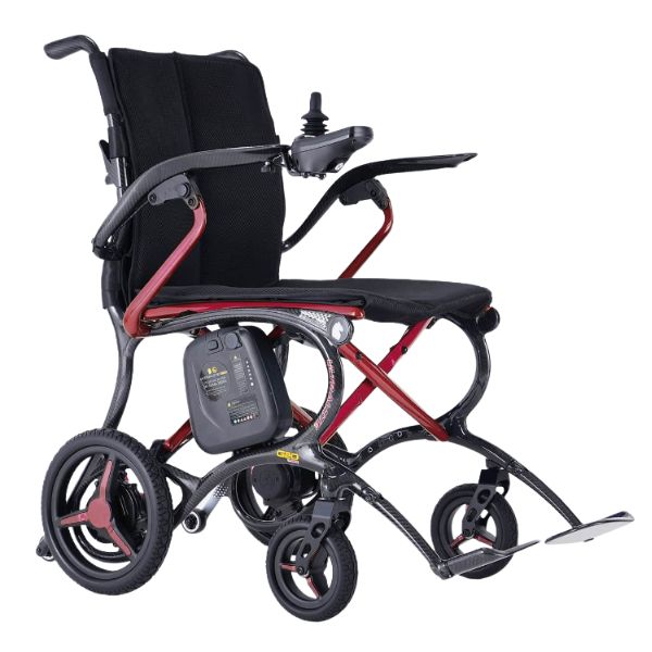 Forcemech Ultralite G20 PRO Carbon Fiber Folding Electric Wheelchair in Red