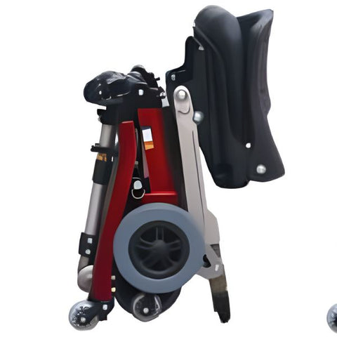 FreeRider Luggie Classic II Travel Scooter Red Classic Color Folded Side View