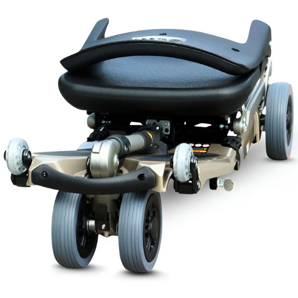 FreeRider Luggie Elite Travel Scooter Champagne Color Angled Folded  View