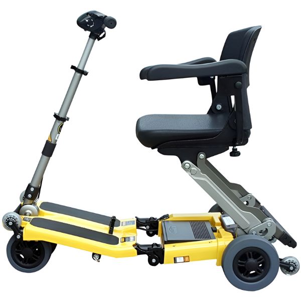 FreeRider Luggie Elite Travel Scooter Yellow Color Left Side View