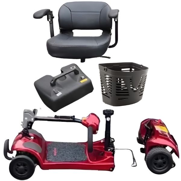 FreeRider USA FR Ascot 4 Wheel Scooter Disassembled View 