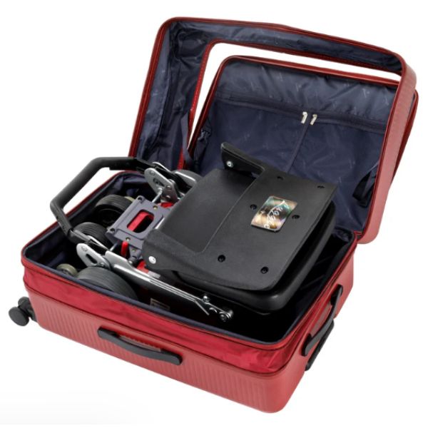 FreeriderUSA Luggie Suitcase Shown Opened Lying Down