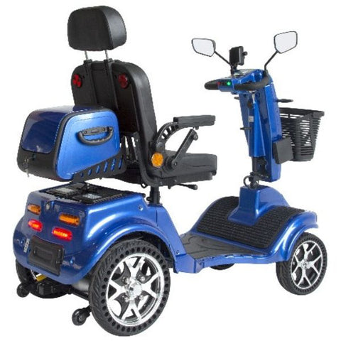 Gladiator 4-Wheel Bariatric Mobility Scooter Caribbean Blue Right Backside View