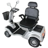 Image of Gladiator 4-Wheel Bariatric Mobility Scooter In Silverado Silver Color  with the Swivel Captain Seat