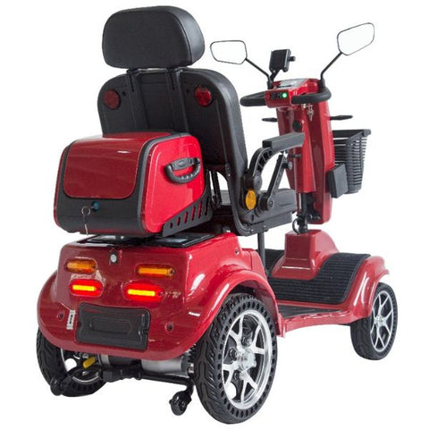 Gladiator 4-Wheel Bariatric Mobility Scooter Inferno Red Right Backside View
