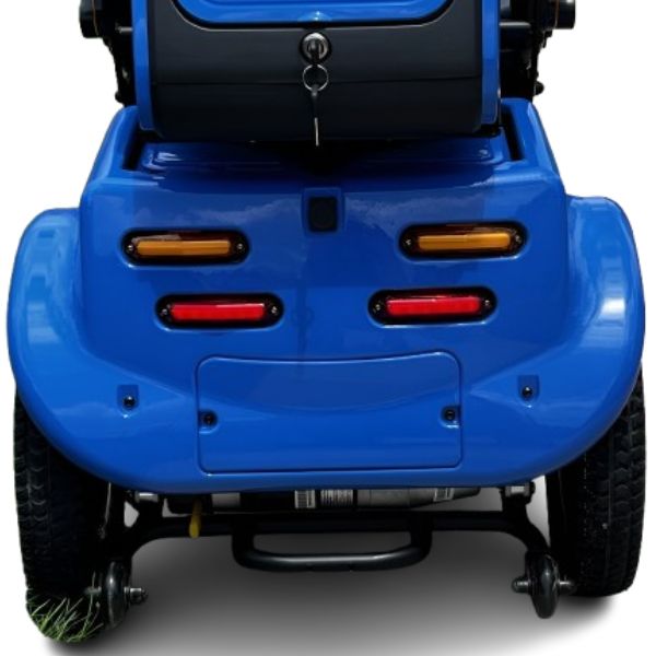 Gladiator 4-Wheel Bariatric Mobility Scooter in Caribbean  Blue Rear Lights View