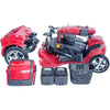 Image of Gladiator 4-Wheel Bariatric Mobility Scooter in Inferno Red Color Disassembled View