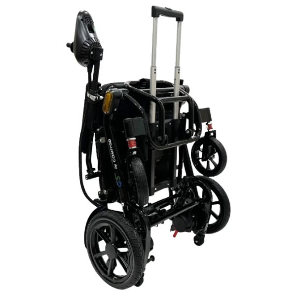 Glide Care G5 Pro Lightweight Foldable Electric Wheelchair Folded Rear View
