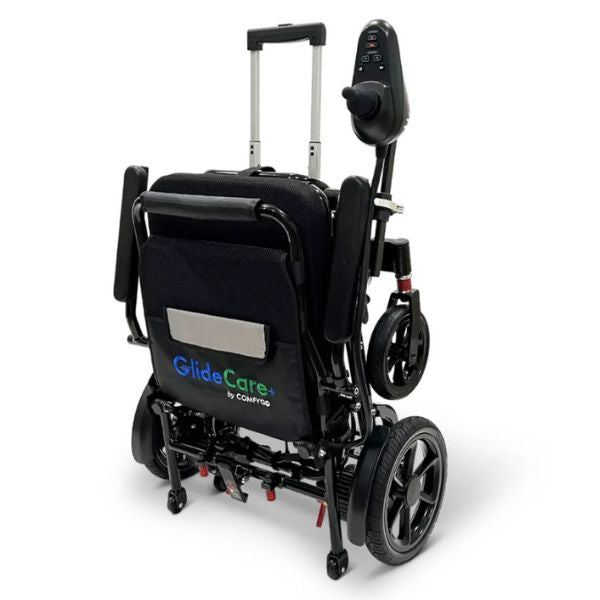 Glide Care G5 Pro Lightweight Foldable Electric Wheelchair Folded Upward