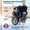 Image of Glide Care G-6R Reclining Backrest Electric Wheelchair Folded and Specs
