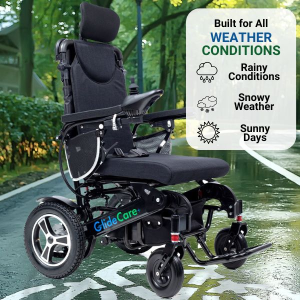 Glide Care G-6R Reclining Backrest Electric Wheelchair Weather Conditions