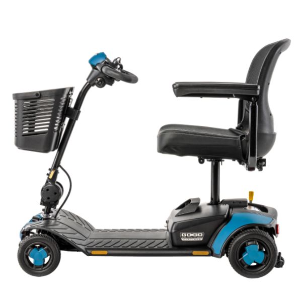 Pride Go-Go Elite Traveller® Gen 3 Platinum 4-Wheel Mobility Scooter Blue in Left Side View