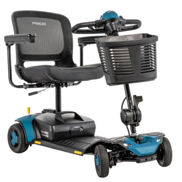Pride Go-Go Elite Traveller® Gen 3 Platinum 4-Wheel Mobility Scooter in Blue Color