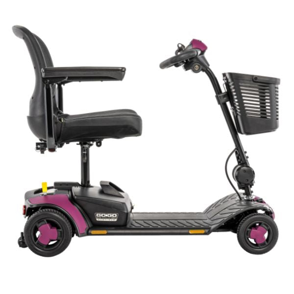 Pride Go-Go Elite Traveller® Gen 3 Platinum 4-Wheel Mobility Scooter Sugar Plum in Right Side View