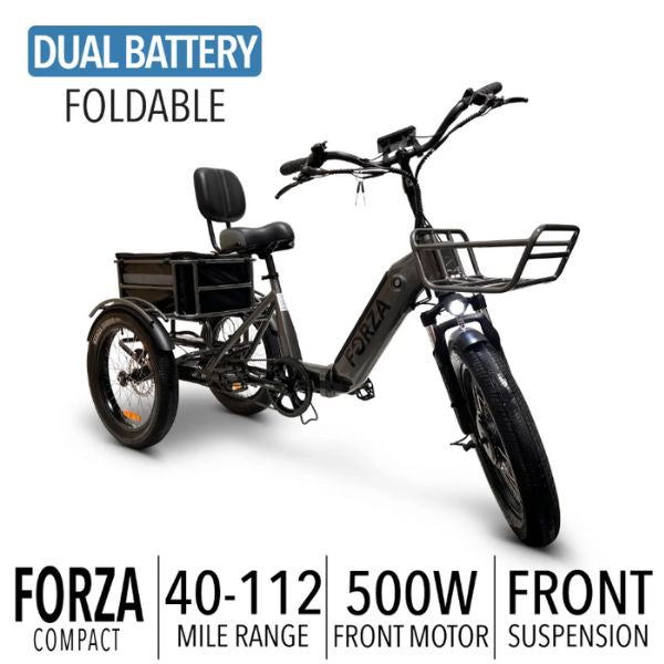 Go Bike FORZA Compact Foldable Electric Trike with Specs