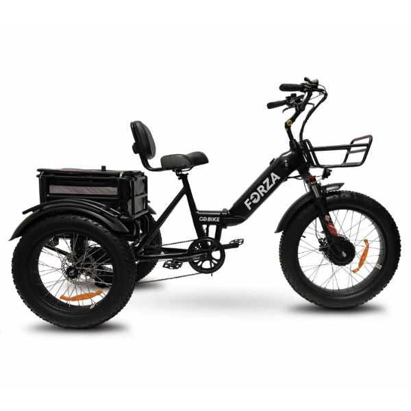 Go Bike Forza Electric Tricycle Black in Full Right Side View