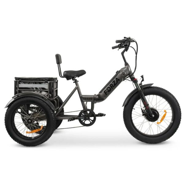 Go Bike Forza Electric Tricycle Gray in Full Right Side View