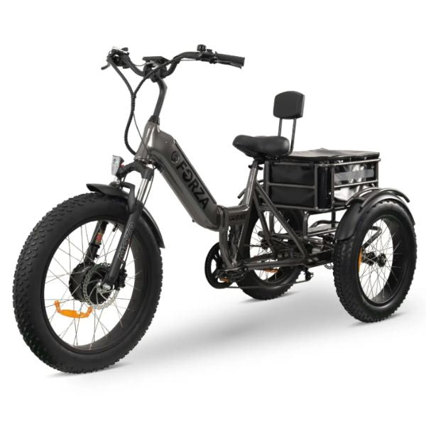 Go Bike Forza Electric Tricycle Gray in Left Side View
