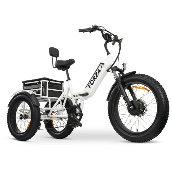 Go Bike Forza Electric Tricycle White in Angle Right View