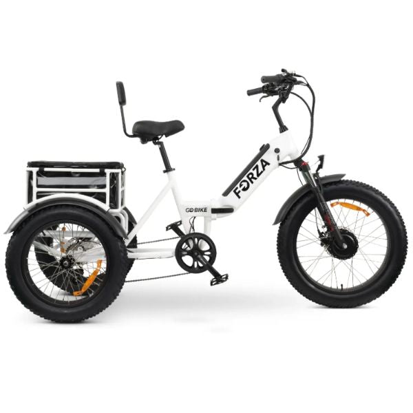 Go Bike Forza Electric Tricycle White in Full Right Side View