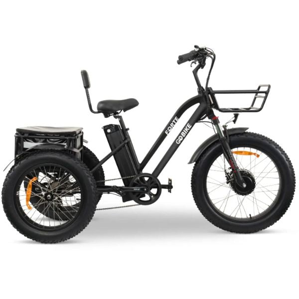 Go Bike Forte Electric Tricycle Black in Full Right Side View