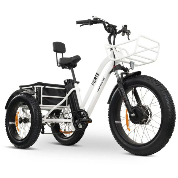 Go Bike Forte Electric Tricycle White in Right Angle View