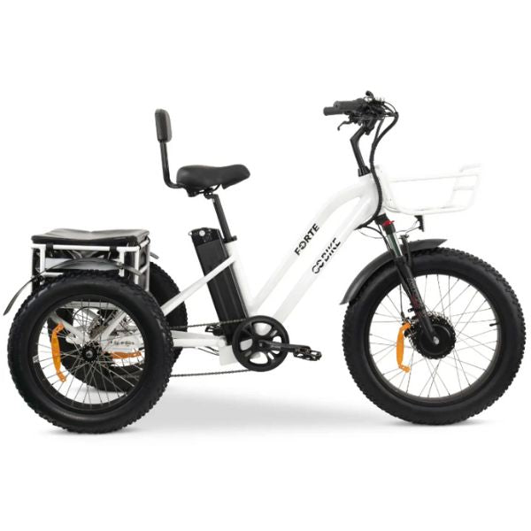 Go Bike Forte Electric Tricycle White in Full Right Side View