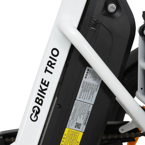 Go Bike TRIO Crossover Lightweight Foldable Electric Tricycle Focusing the Battery